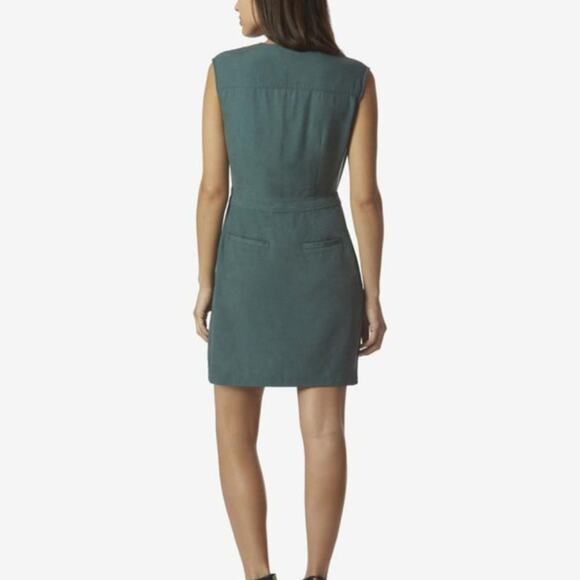 Avec Les Filles Utility Asymmetric Dress Snap Buttons Zipper 2 Teal Green EUC - Picture 5 of 12